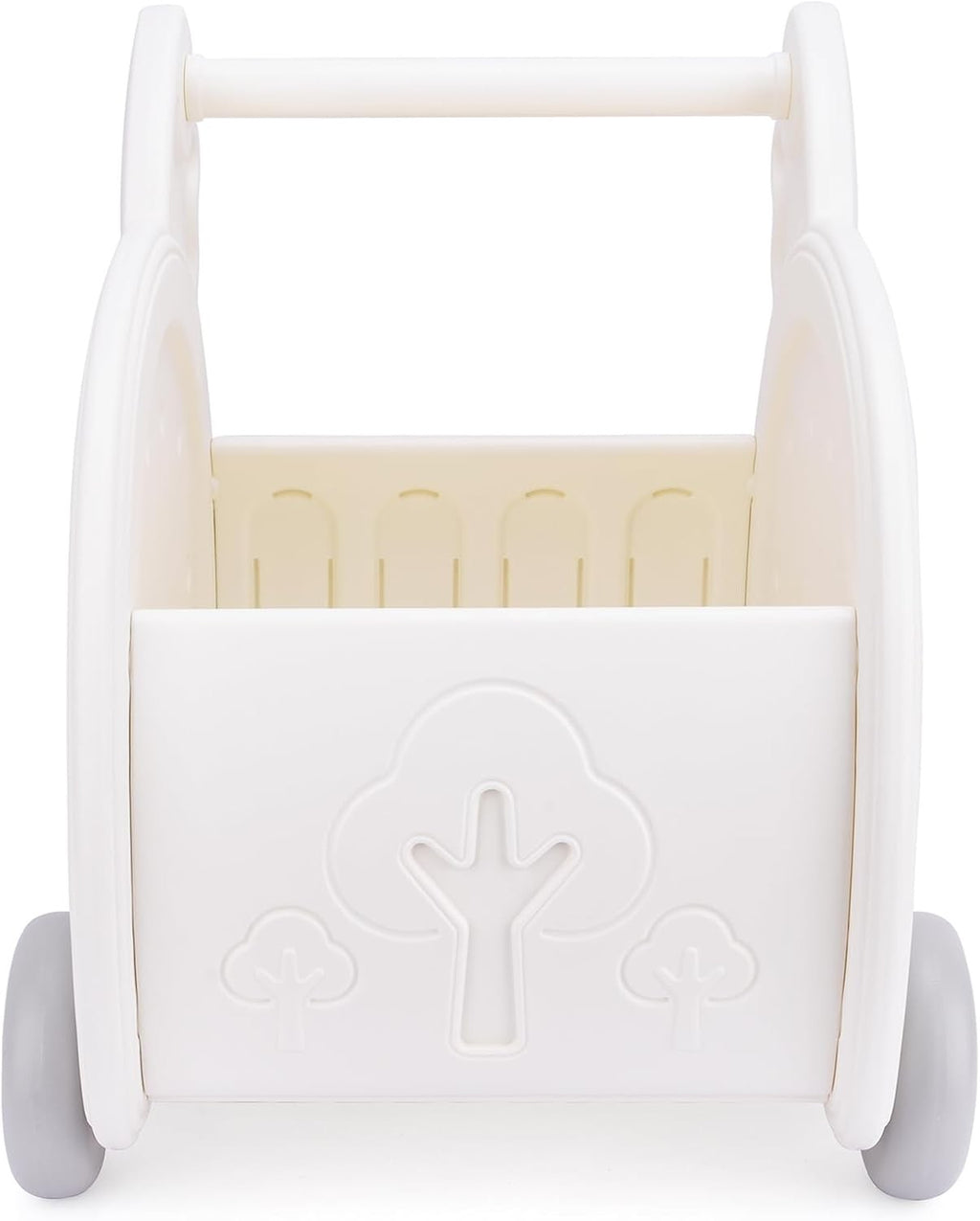 2-in-1 Baby Shopping Cart and Stroller Walker Toy with Storage, White