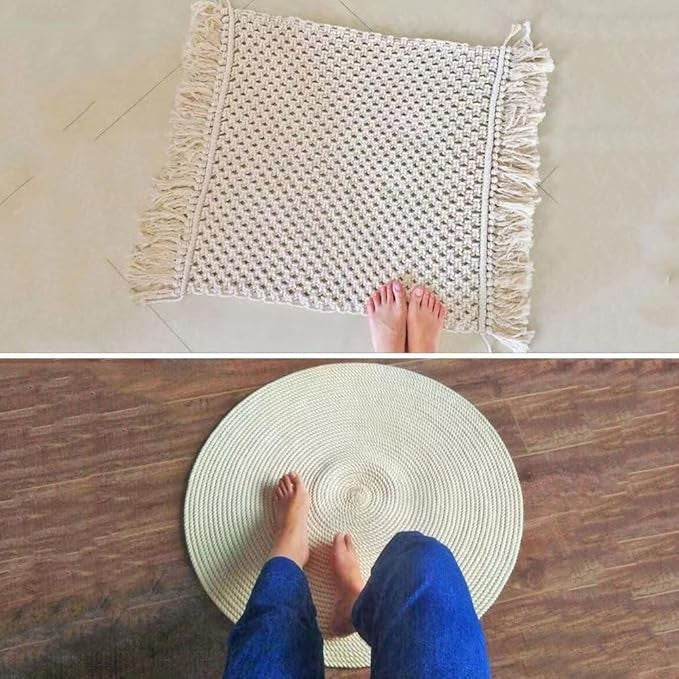 Arightmu 10mm x 10m Natural Cotton Rope Macrame Cord DIY Craft Knitting Beige