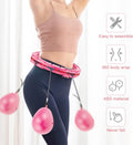 Fit Weighted Smart Hula Hoop Adjustable 24 Links Auto-Spinning Ball Pink Fitness