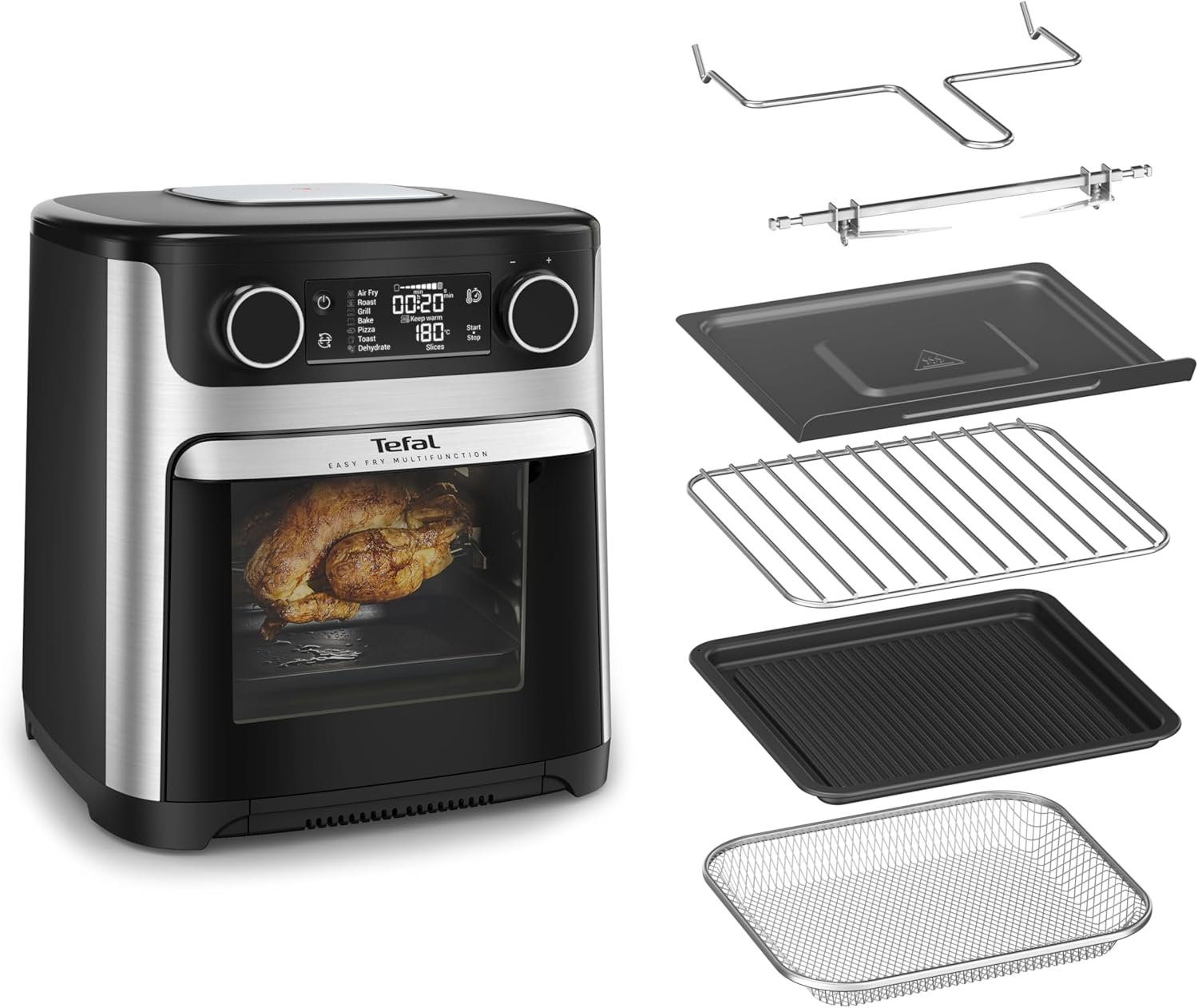 Tefal Multifunctional 9-in-1 Air Fryer Oven, 15L Capacity, Stainless Steel