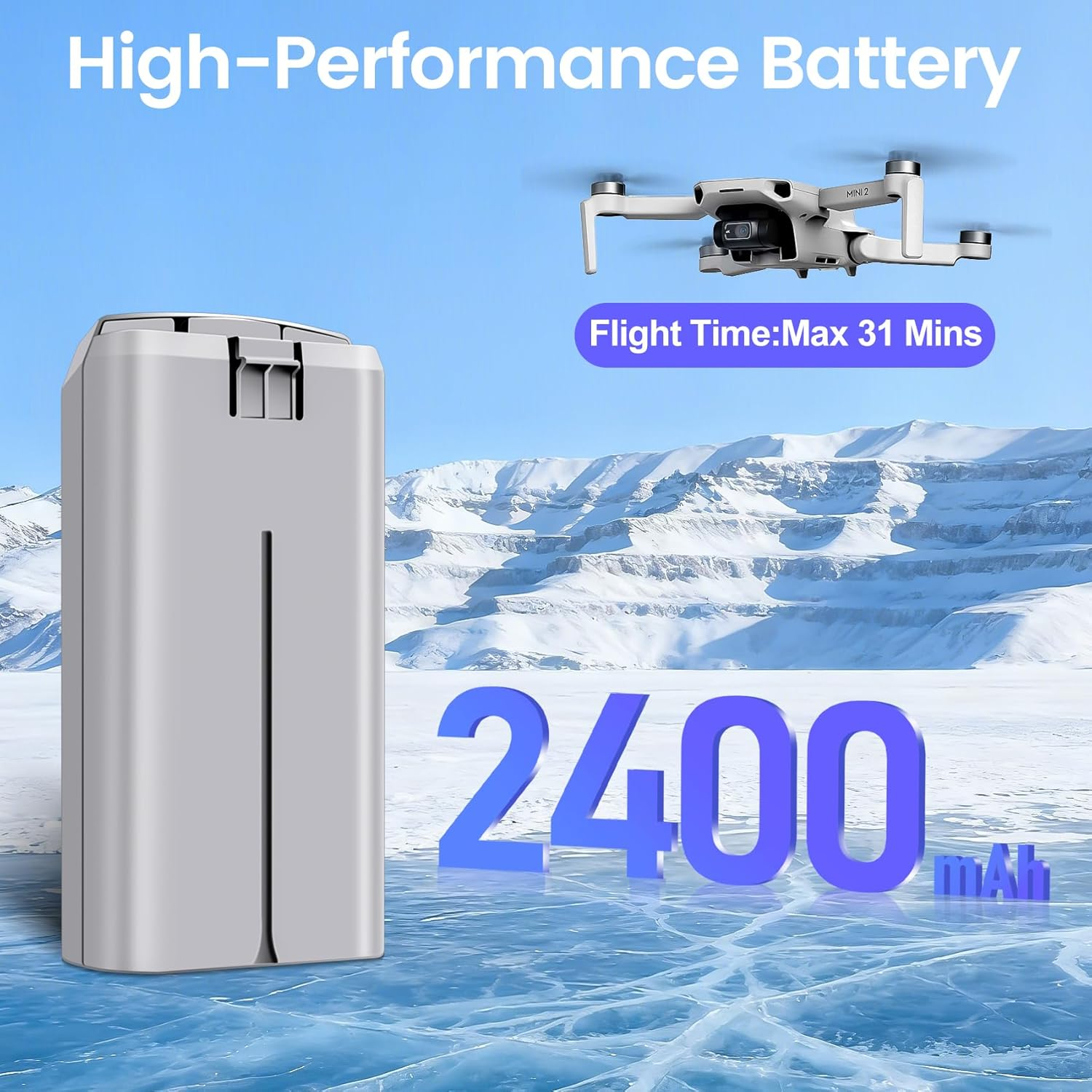Intelligent 4K Mini Flight Battery 2-Pack with Charging Hub and LCD Display