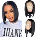 XUNEXA 12" Straight Bob Wig Human Hair HD Lace Front 13x4 Pre-Plucked
