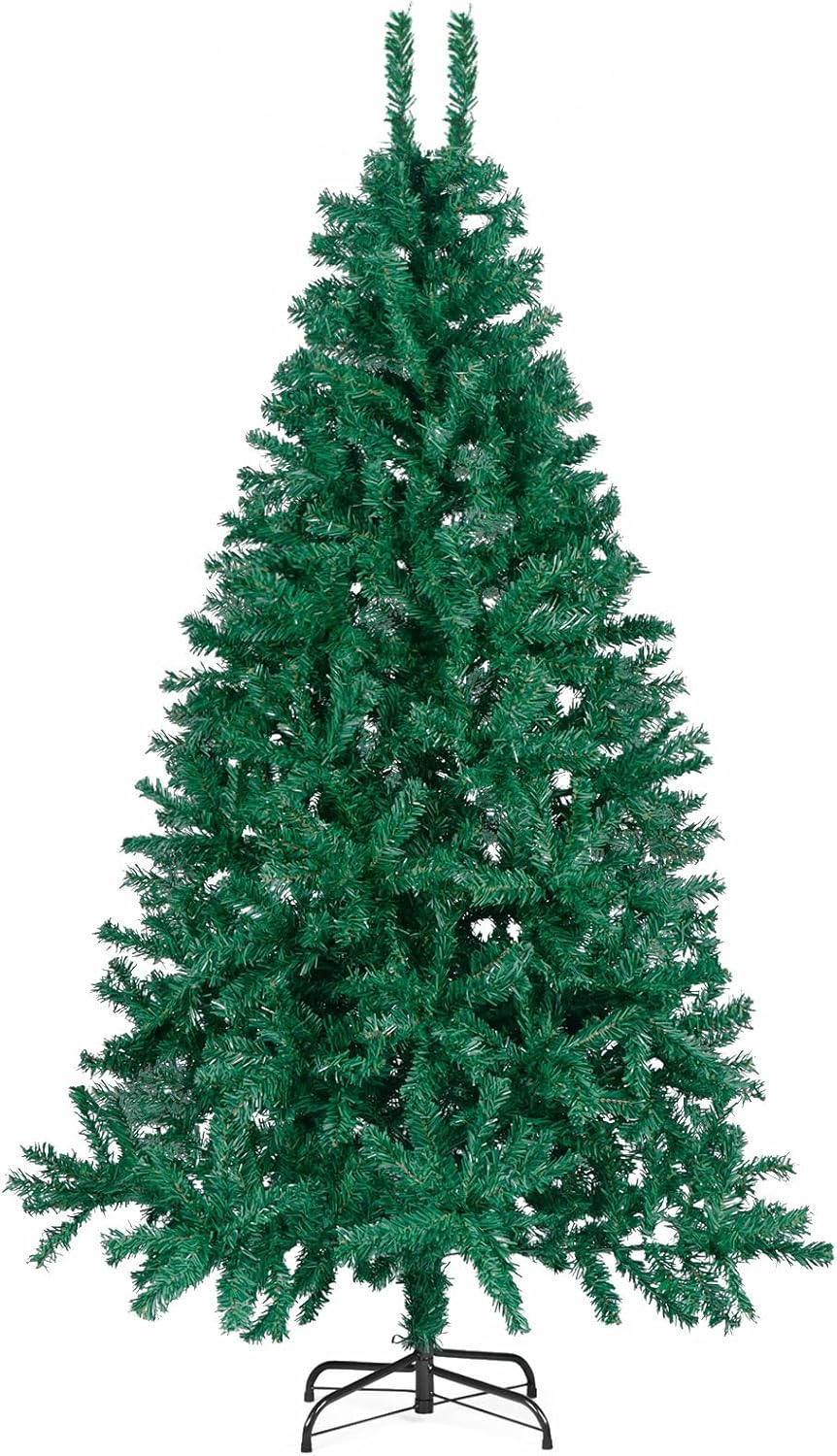 6Ft Artificial Christmas Tree with 880 Tips and Metal Legs for Indoor/Outdoor Us