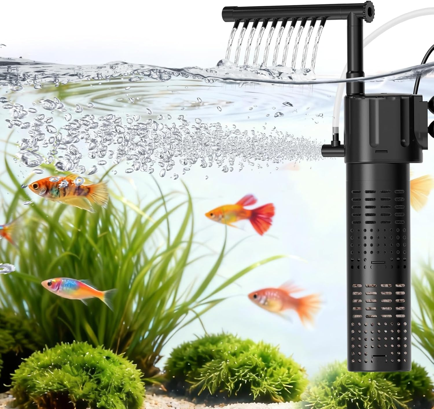 300L/H Internal Aquarium Filter for 15-55L Freshwater & Saltwater Tanks