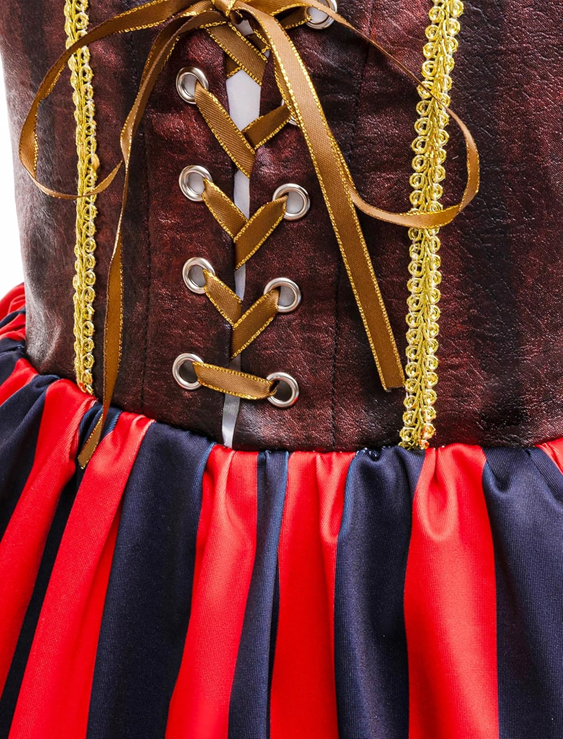 Girls Pirate Costume A-Line Fluffy Dress with Bandana