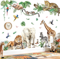 Peelora XXL Jungle Animal Wall Decals for Kids Room and Nursery Decor