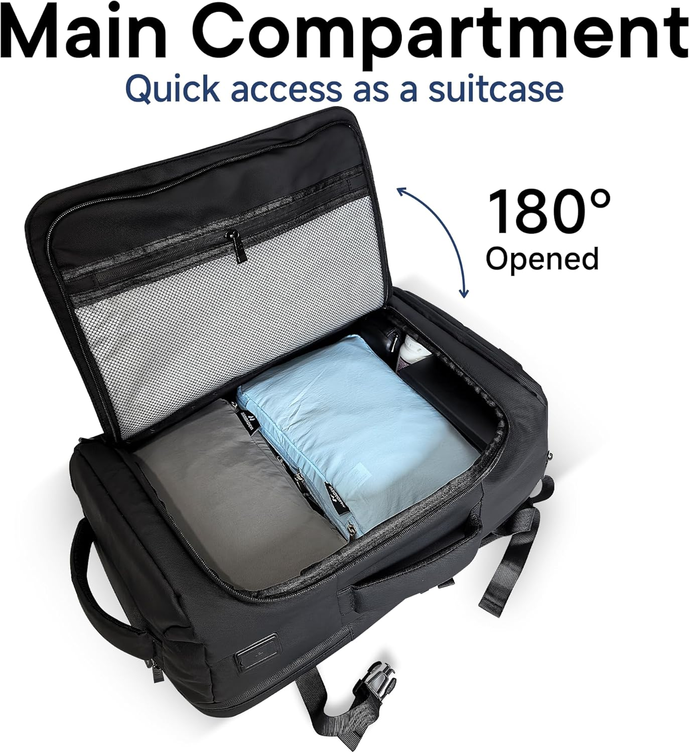 Men's 40L Travel Backpack, Water-Resistant Rucksack with USB Port and Laptop Com