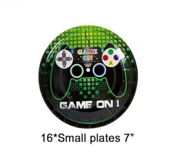 Gaming-Themed Party Tableware Set - 48 PCS for 16 Guests