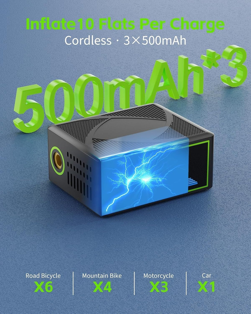 YANTU Mini Portable Air Pump Electric Bike Pump 150PSI Cordless Tyre Inflator