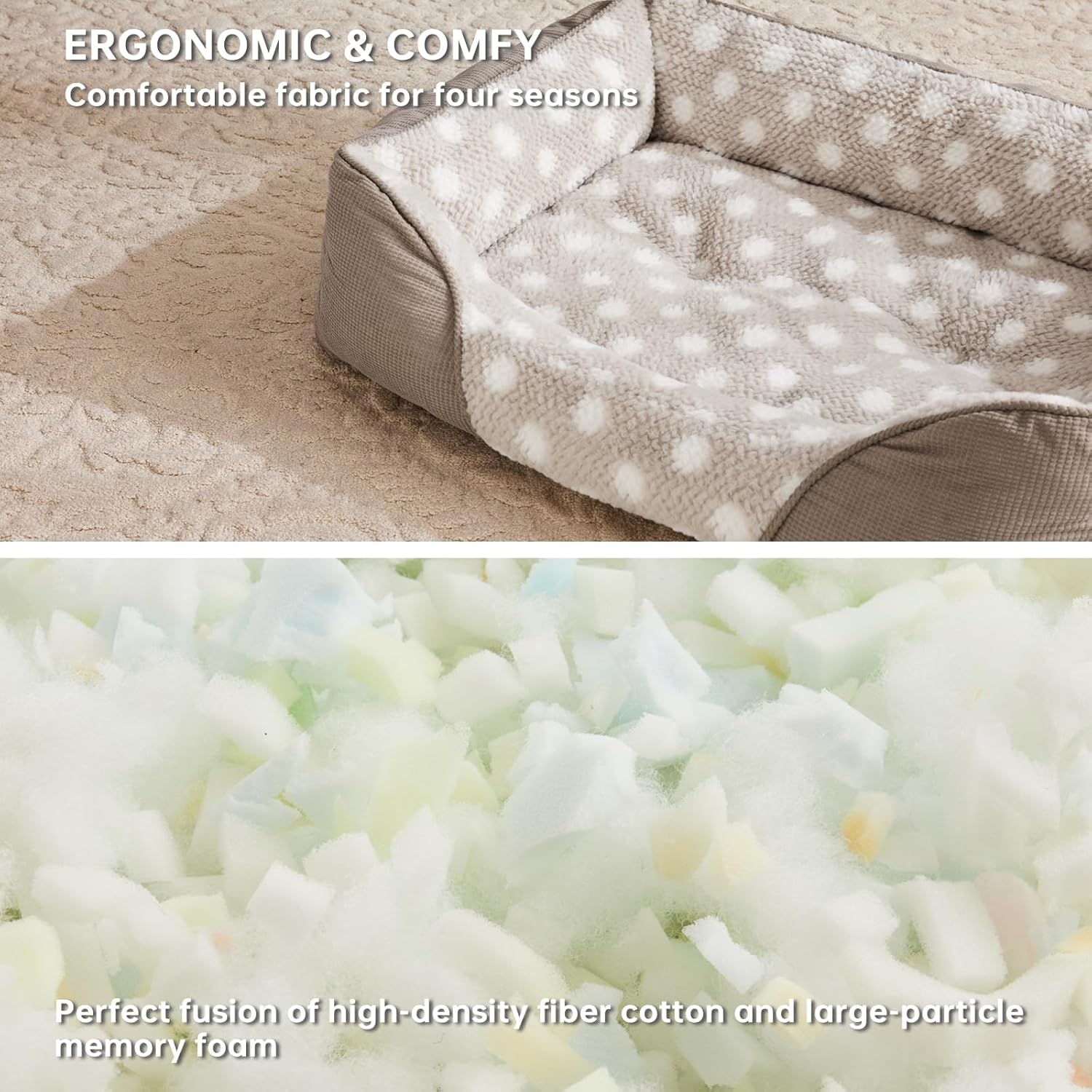 Small Dog and Cat Bed for Easy Access - 53x50x17cm