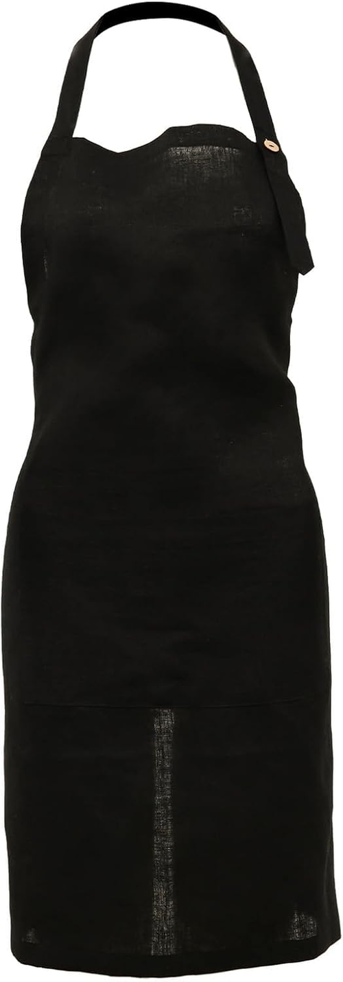 100% Pure Linen Adjustable Apron Dress with Pocket for Men and Women