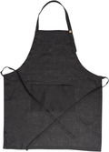 100% Pure Linen Adjustable Apron Dress with Pocket for Men and Women