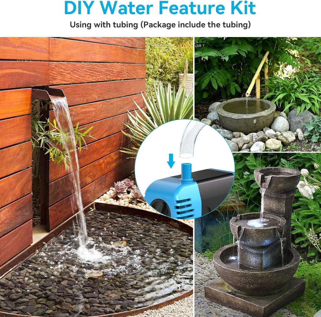 12W Solar Water Fountain Pump with Adjustable Flow and Dry-Run Protection