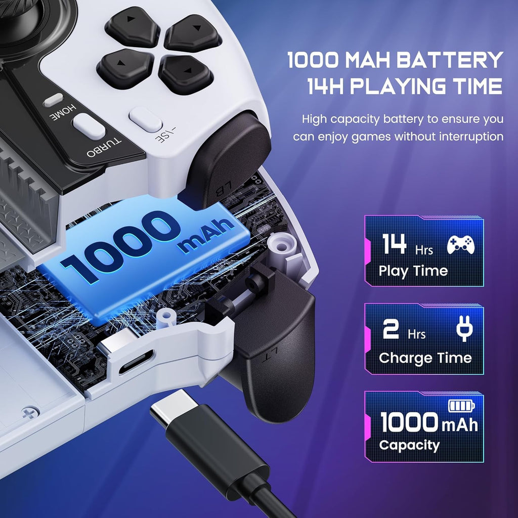 Wireless Bluetooth Gaming Controller for iPhone, Android, Switch, and PC