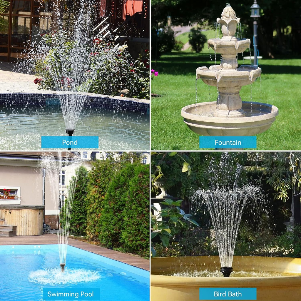 12W Solar Water Fountain Pump with Adjustable Flow and Dry-Run Protection