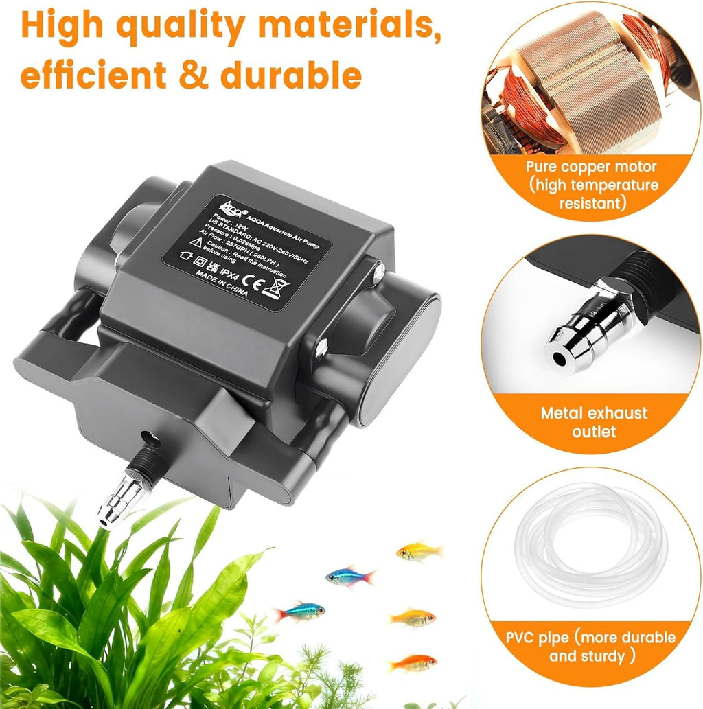 Fish Tank Air Pump – 4 Outlets, Quiet Operation, Aquarium Oxygenation