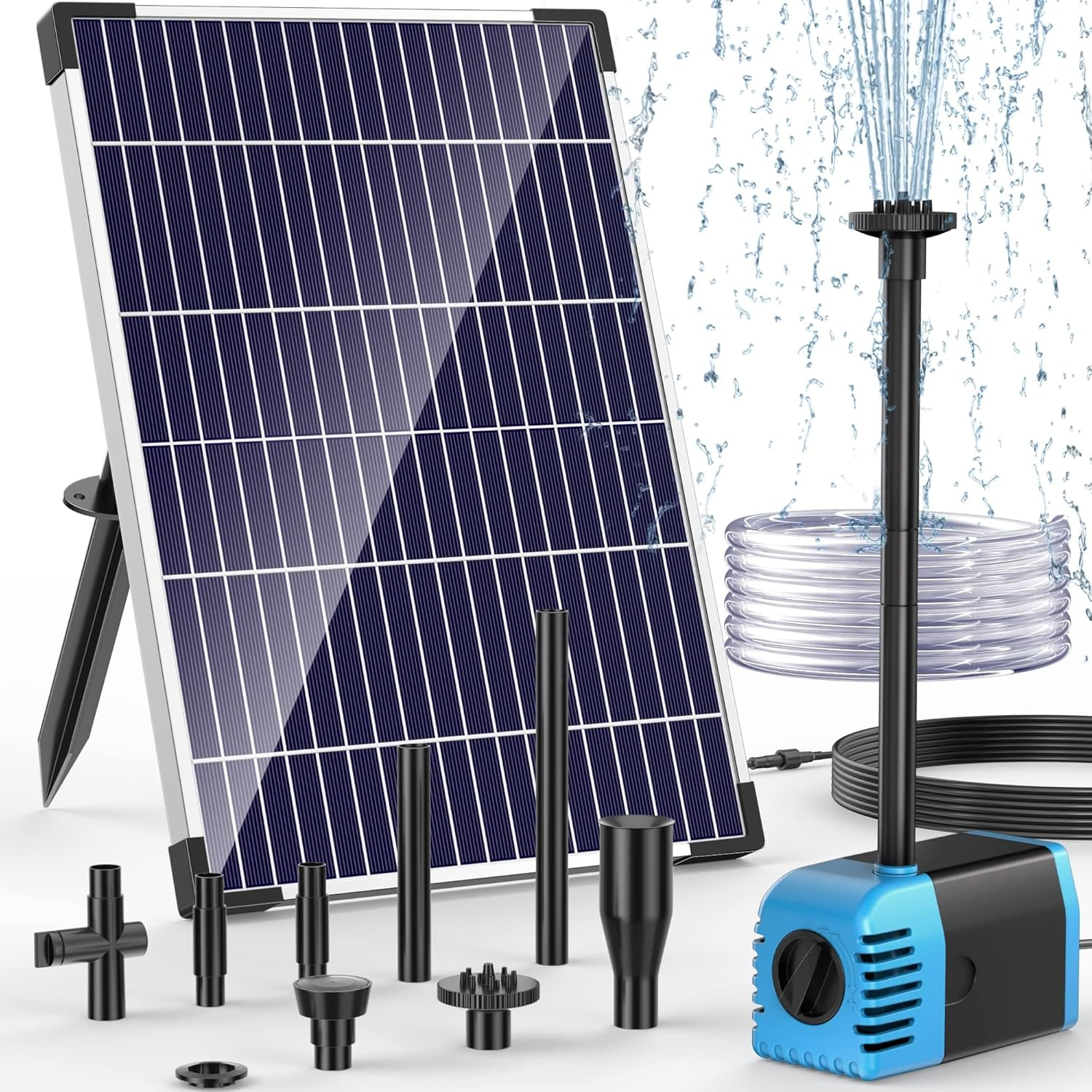 12W Solar Water Fountain Pump with Adjustable Flow and Dry-Run Protection