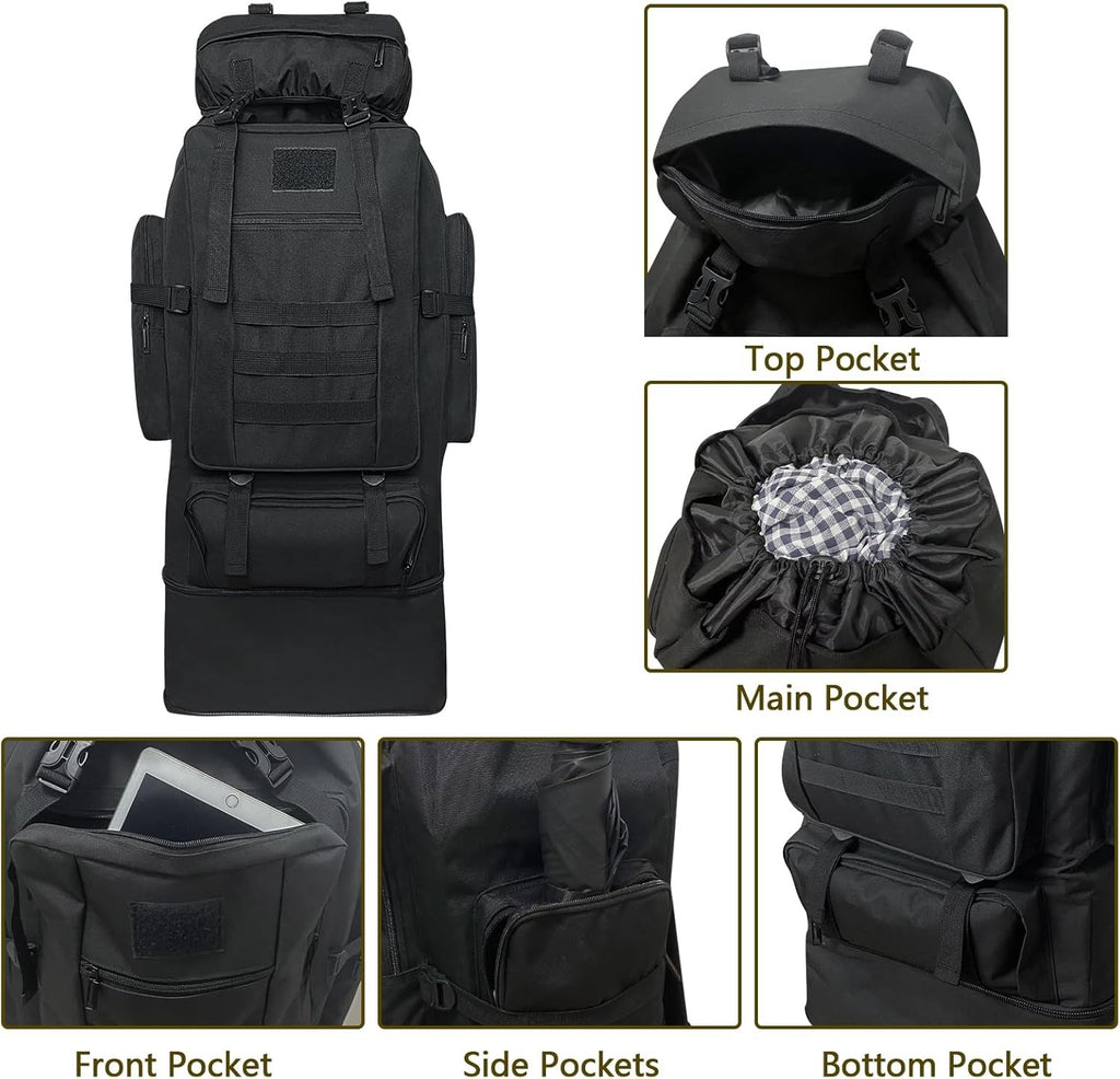 100 L Waterproof Tactical Backpack for Camping and Hiking