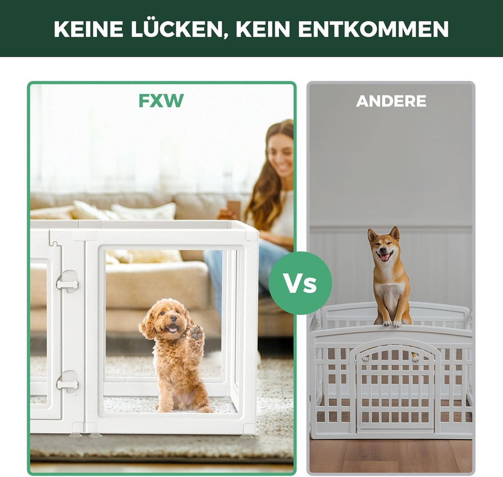 Auraspace Acrylic Dog Playpen for Puppies and Small Dogs, 24 Inch, 8 Panels