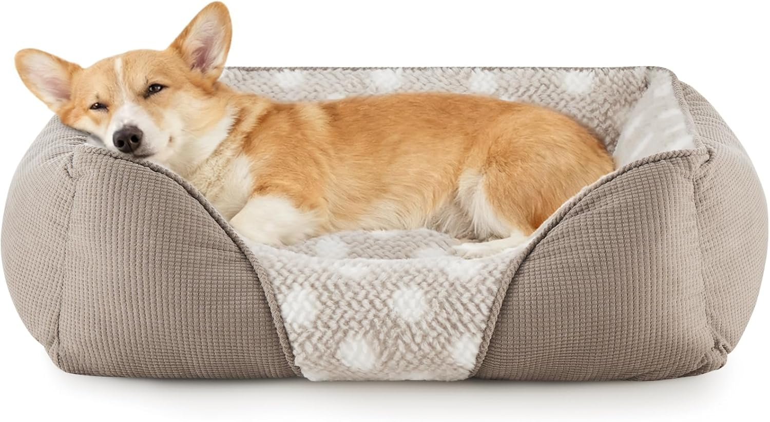 Small Dog and Cat Bed for Easy Access - 53x50x17cm