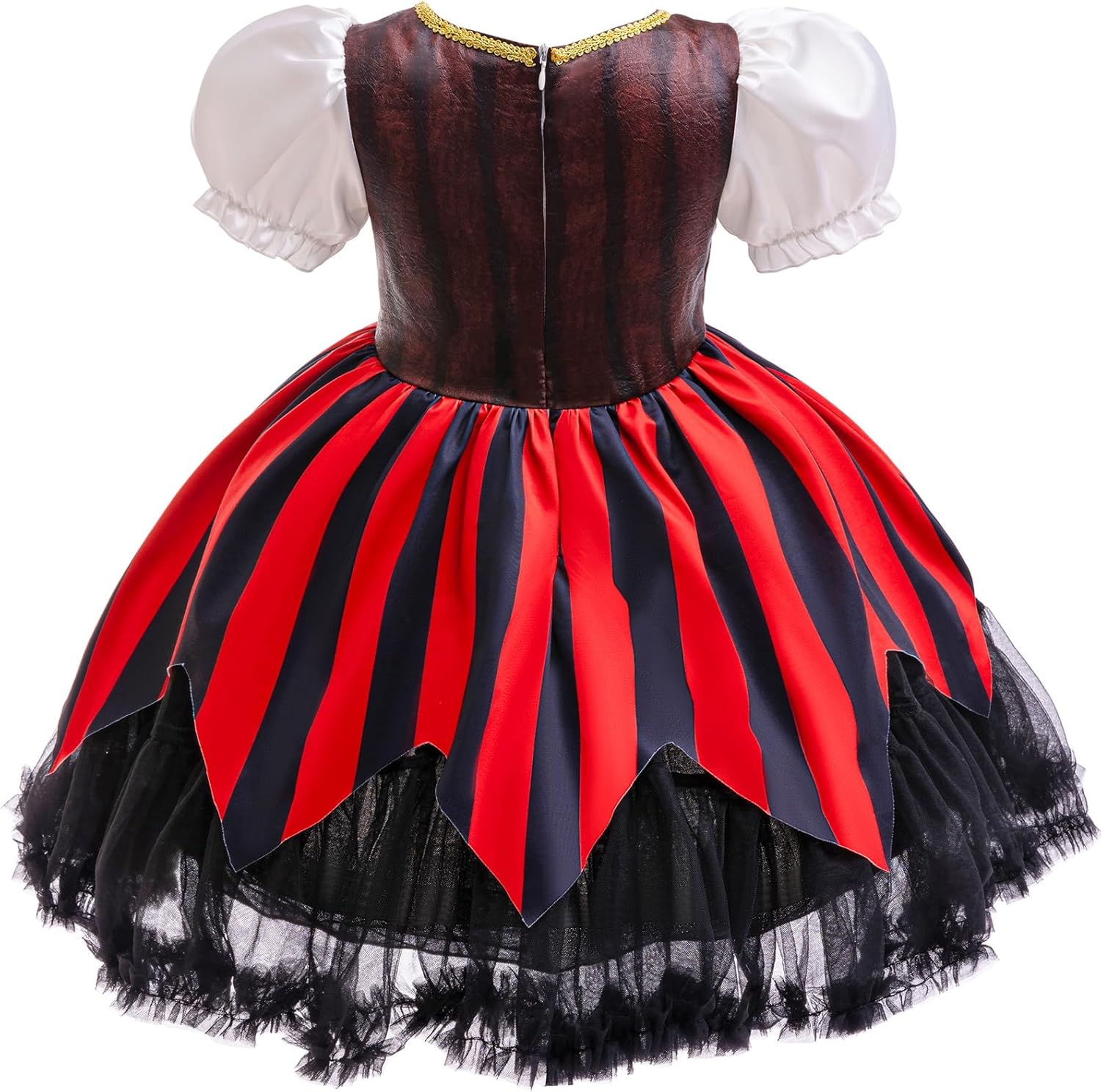 Girls Pirate Costume A-Line Fluffy Dress with Bandana