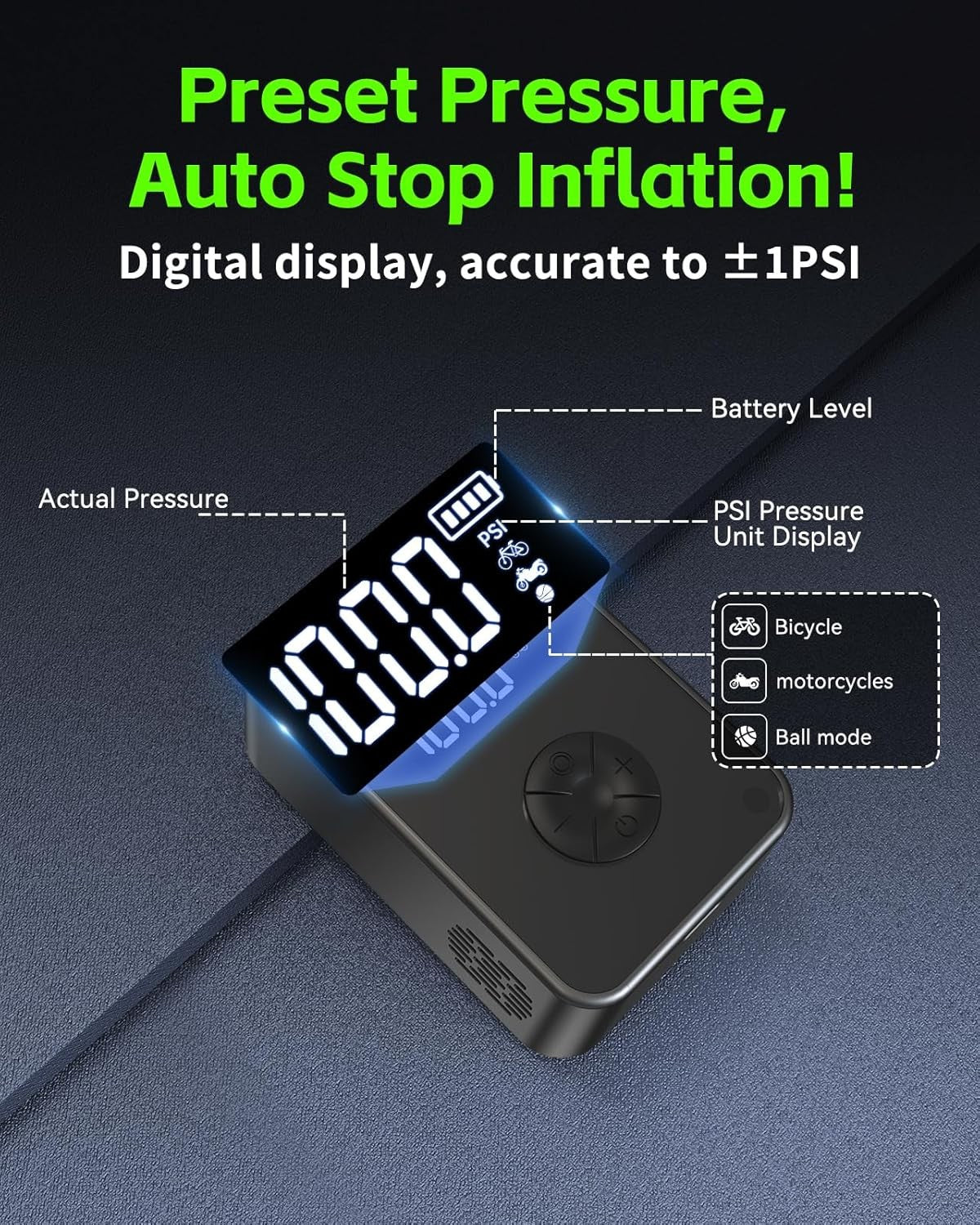 Yantu Bike Pump Turbocore Motor Tech - Metal-Cylinder Electric Bicycle Pump