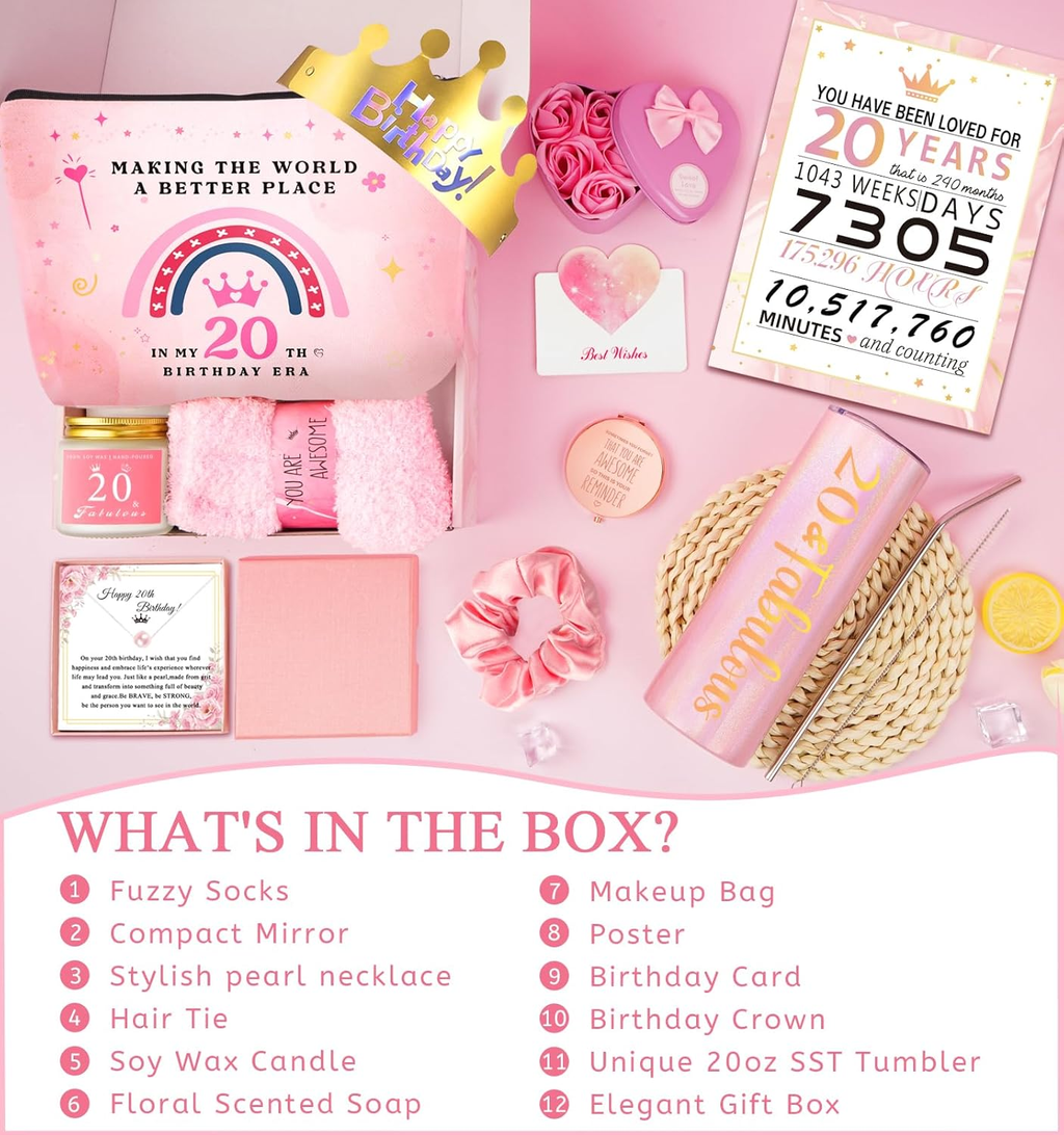 20th Birthday Gifts for Her - Perfect for Daughters, Sisters, and Friends