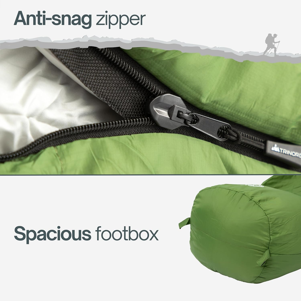 Lightweight Mummy Sleeping Bag - 780G, Compact for Hiking and Camping