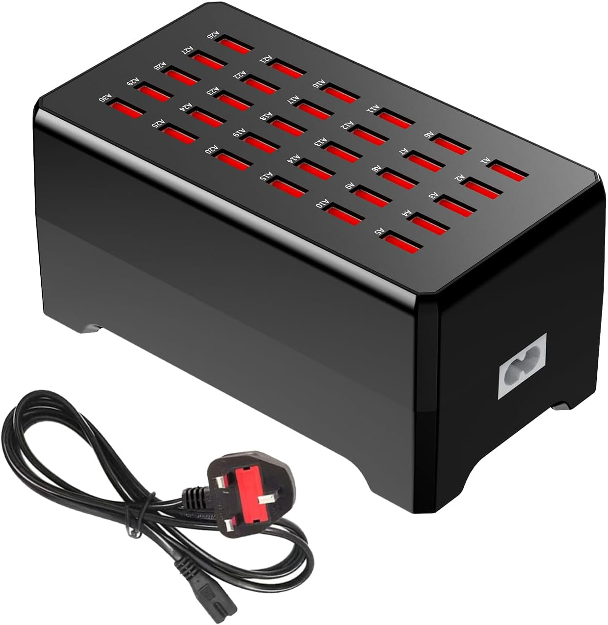 30-Port USB Charger Station, 150W Fast Charging for Phones & Tablets