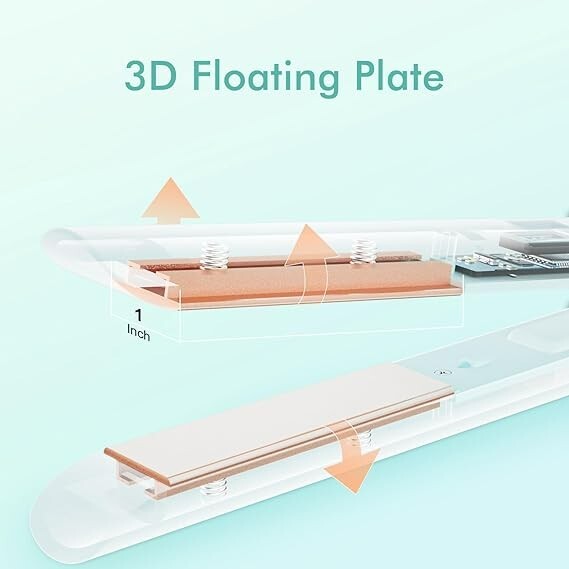 K&K 1-Inch Hair Straightener Flat Iron Green Ceramic Tourmaline 50-230°C