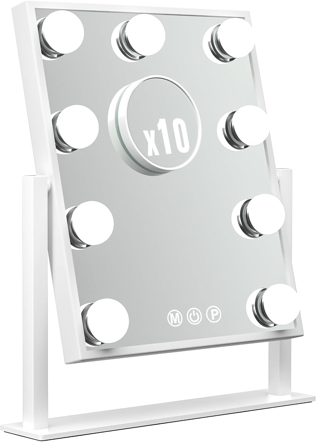 Professional Rechargeable Vanity Mirror with 10X Magnification and Dimmable Ligh