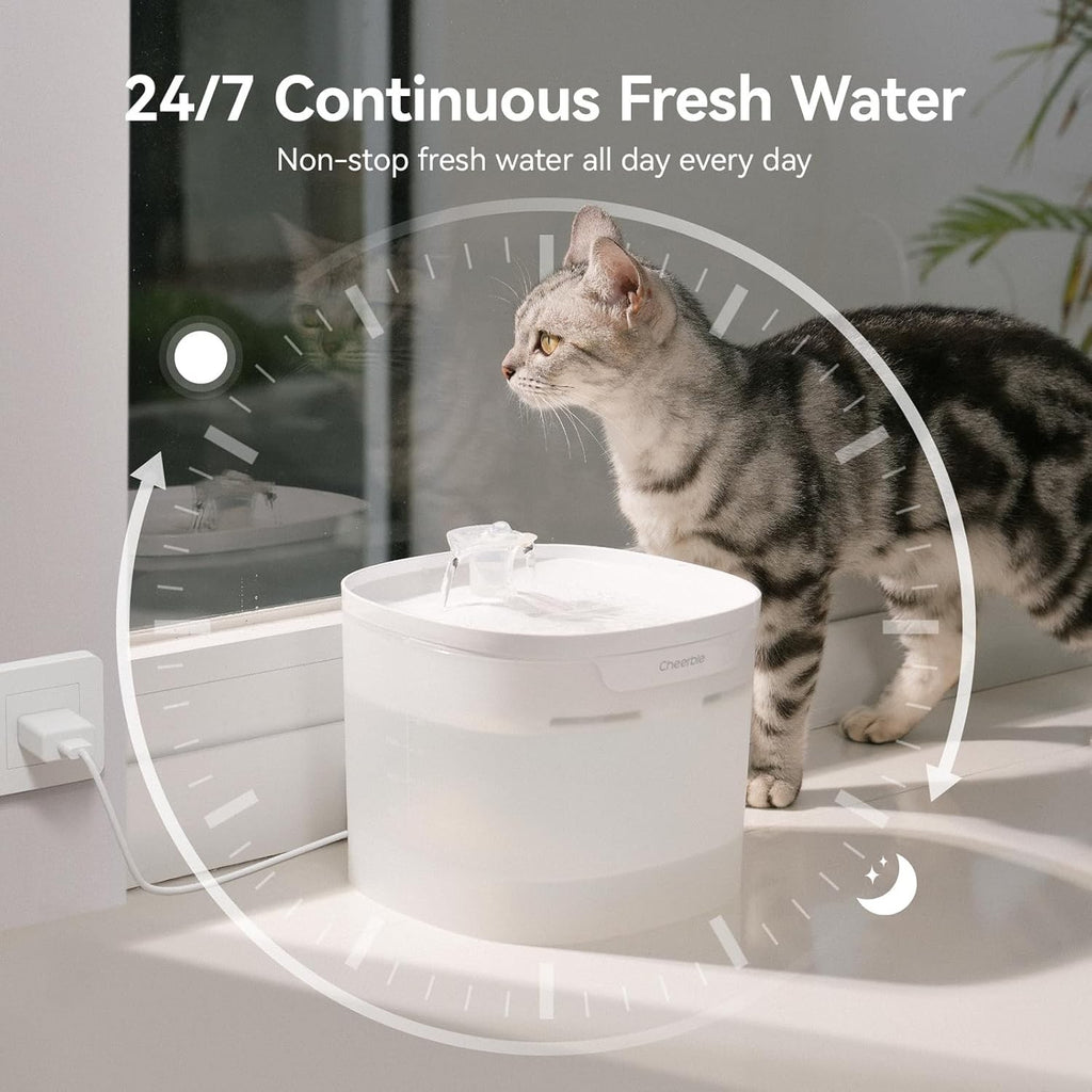 Cheerble Elfin E1 Lite Cat Water Fountain | Pumpless, Quiet, Filtered, BPA-Free