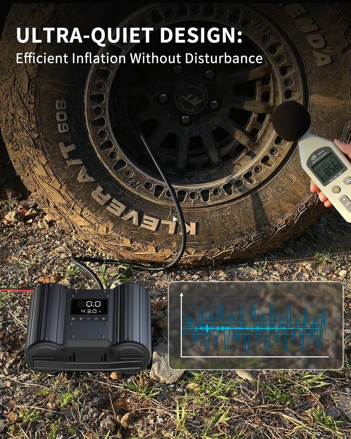 Yantu Dual 30mm Cylinder 12V 150PSI Heavy Duty Off Road Tire Inflator Compressor