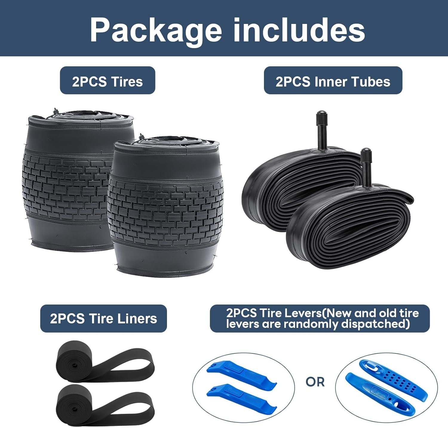 YunSCM 27.5x2.30 Folding Mountain Bike Tyres with Tubes & Tools (Set of 2)