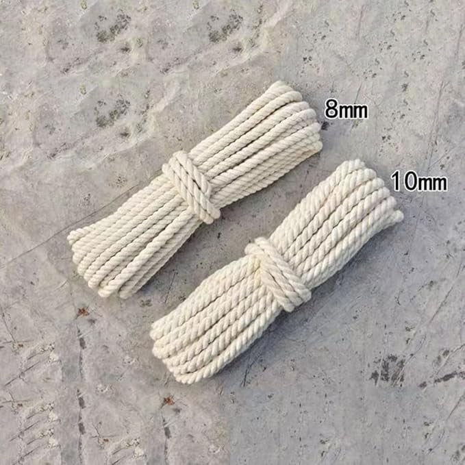 Arightmu 10mm x 10m Natural Cotton Rope Macrame Cord DIY Craft Knitting Beige