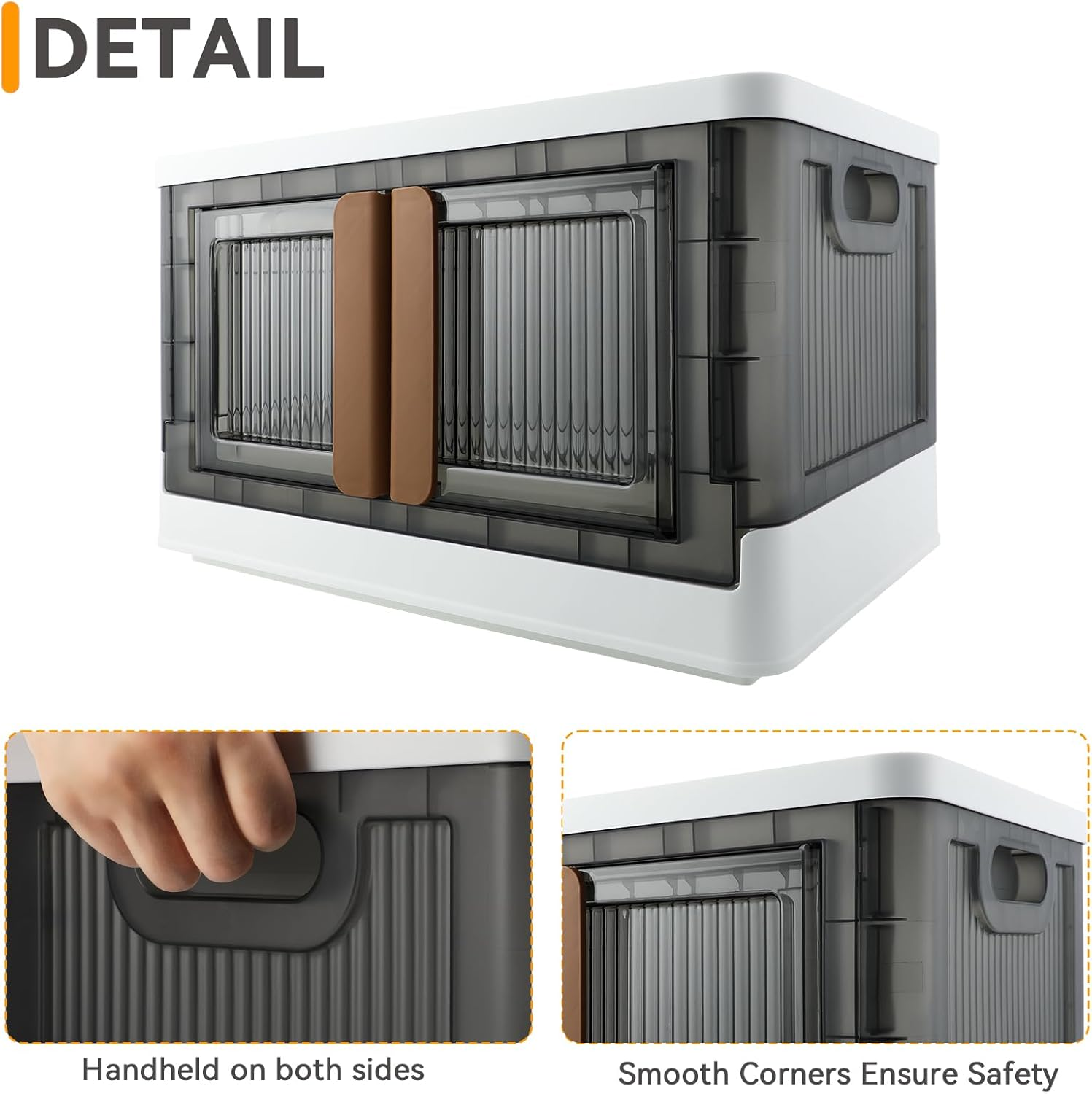 8.4 Gallon Storage Bin with Lids, Locking Cabinet, Foldable Plastic Organizer