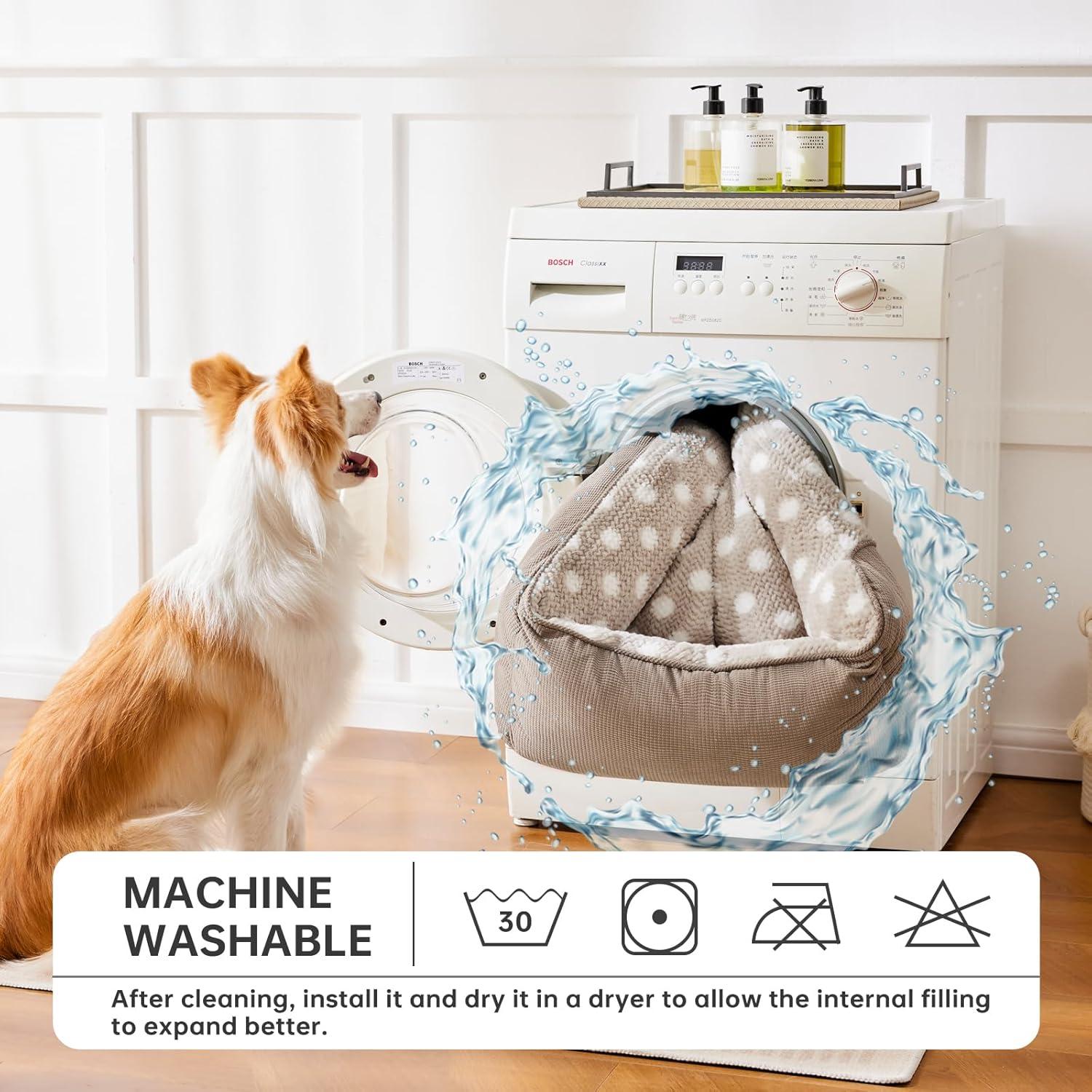 Small Dog and Cat Bed for Easy Access - 53x50x17cm