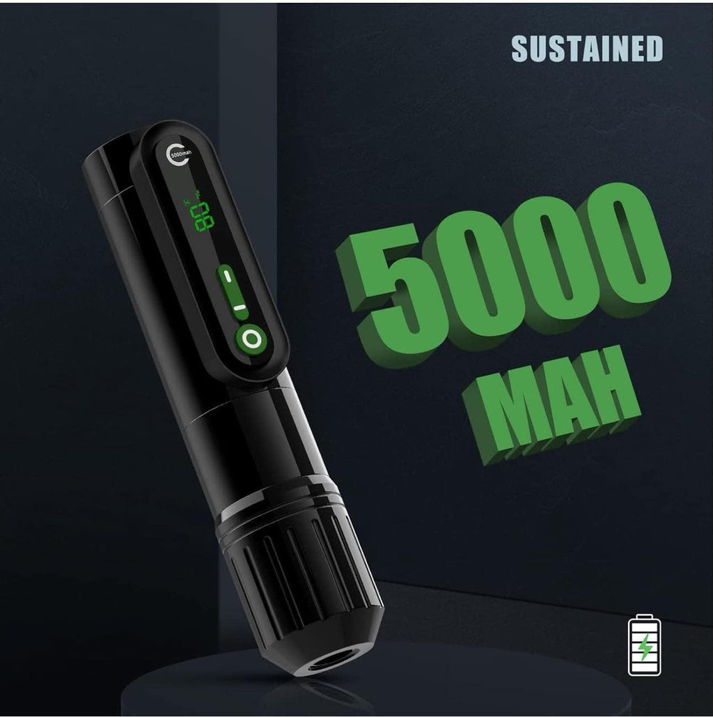 Dortex Wireless Tattoo Pen Machine 5000mAh Rotary Tattoo Gun Kit with Needle Car