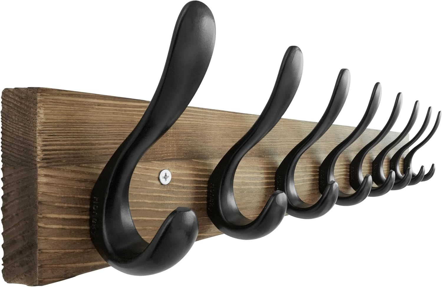 61cm Wooden Wall Coat Rack with 8 Double Hooks for Home Use