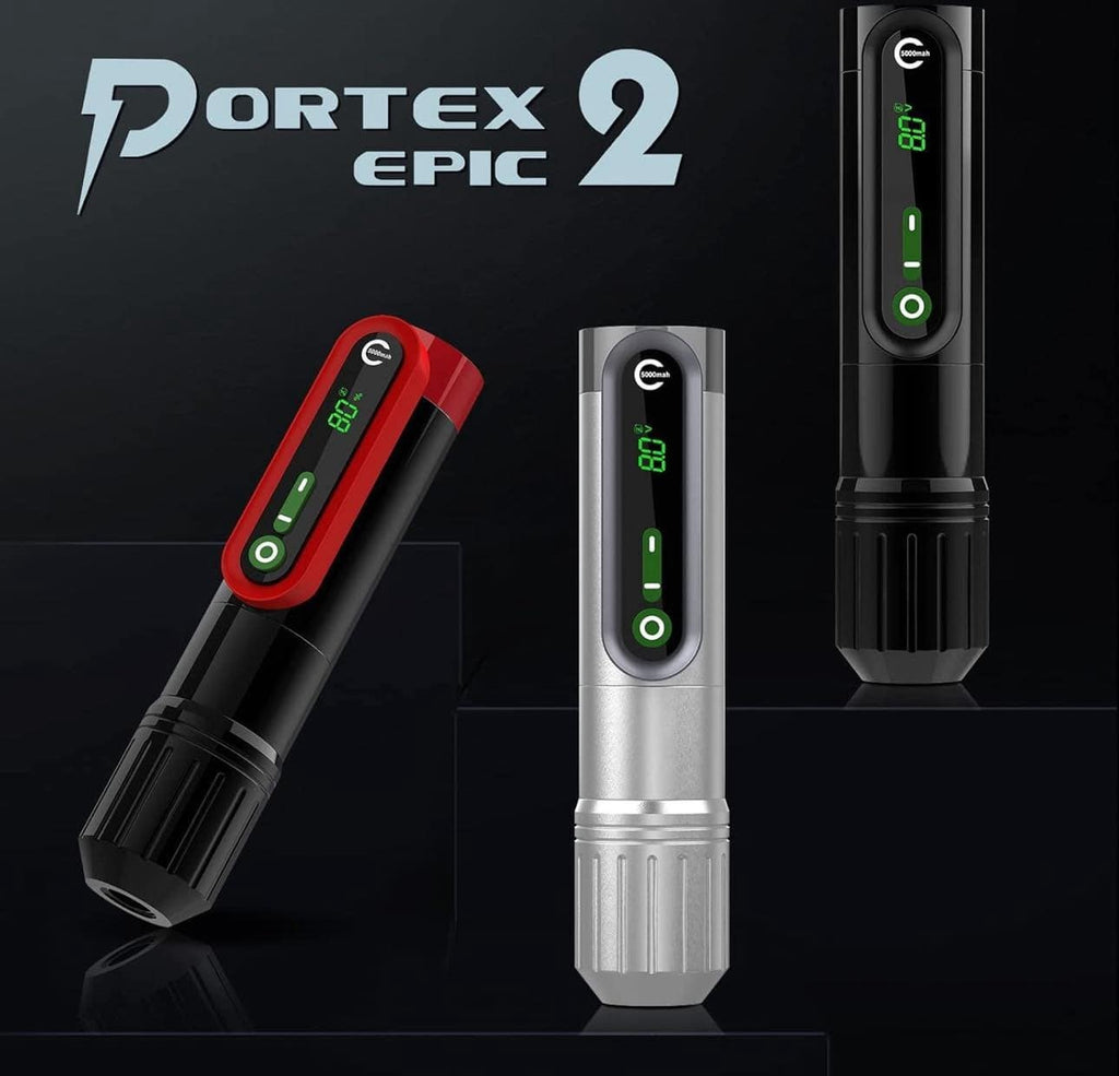 Dortex Wireless Tattoo Pen Machine 5000mAh Rotary Tattoo Gun Kit with Needle Car