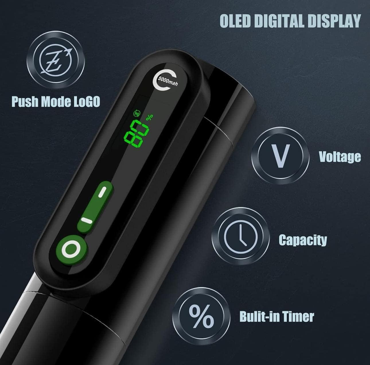 Dortex Wireless Tattoo Pen Machine 5000mAh Rotary Tattoo Gun Kit with Needle Car