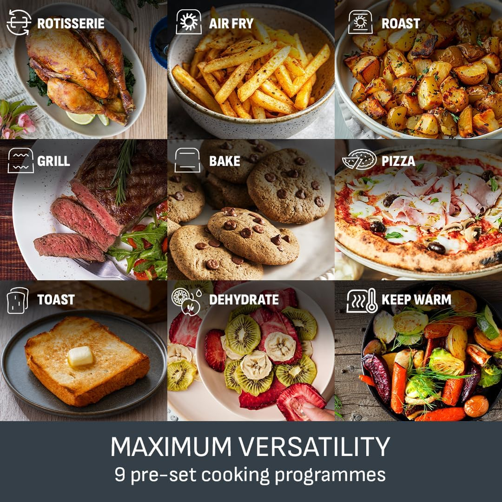 Tefal Multifunctional 9-in-1 Air Fryer Oven, 15L Capacity, Stainless Steel