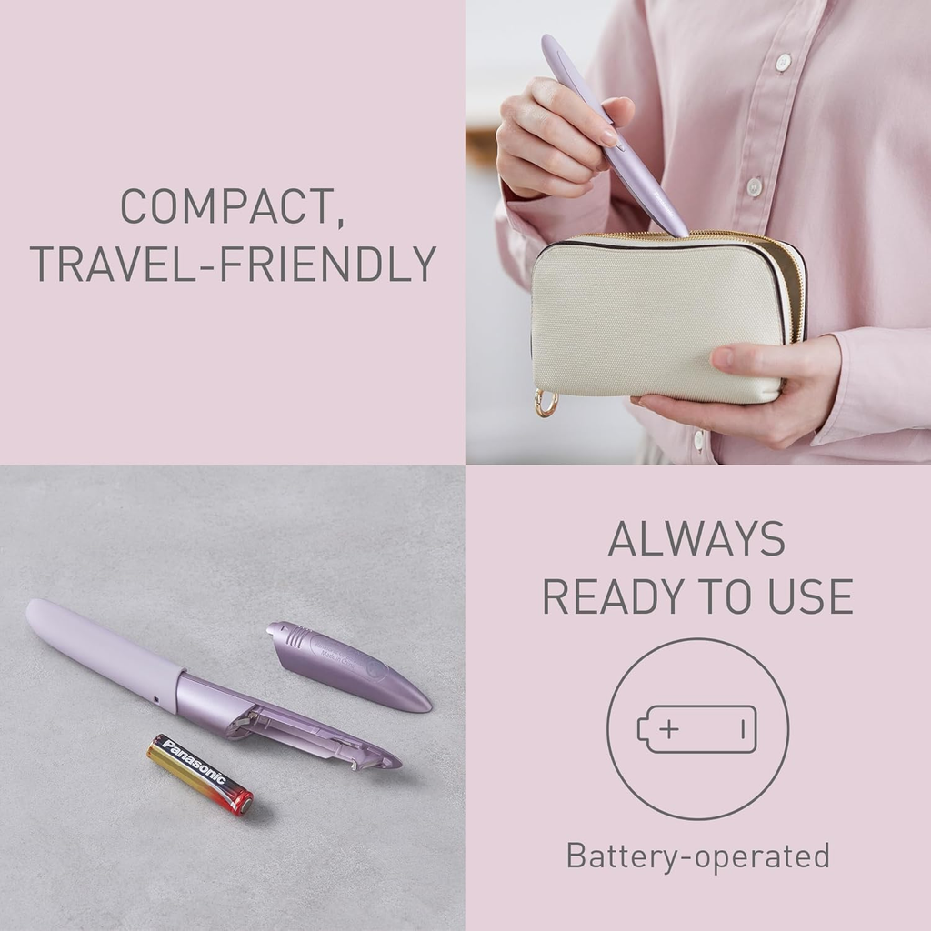 PANASONIC ES-WF71-V503 Women's Eyebrow & Facial Hair Trimmer, Hypoallergenic