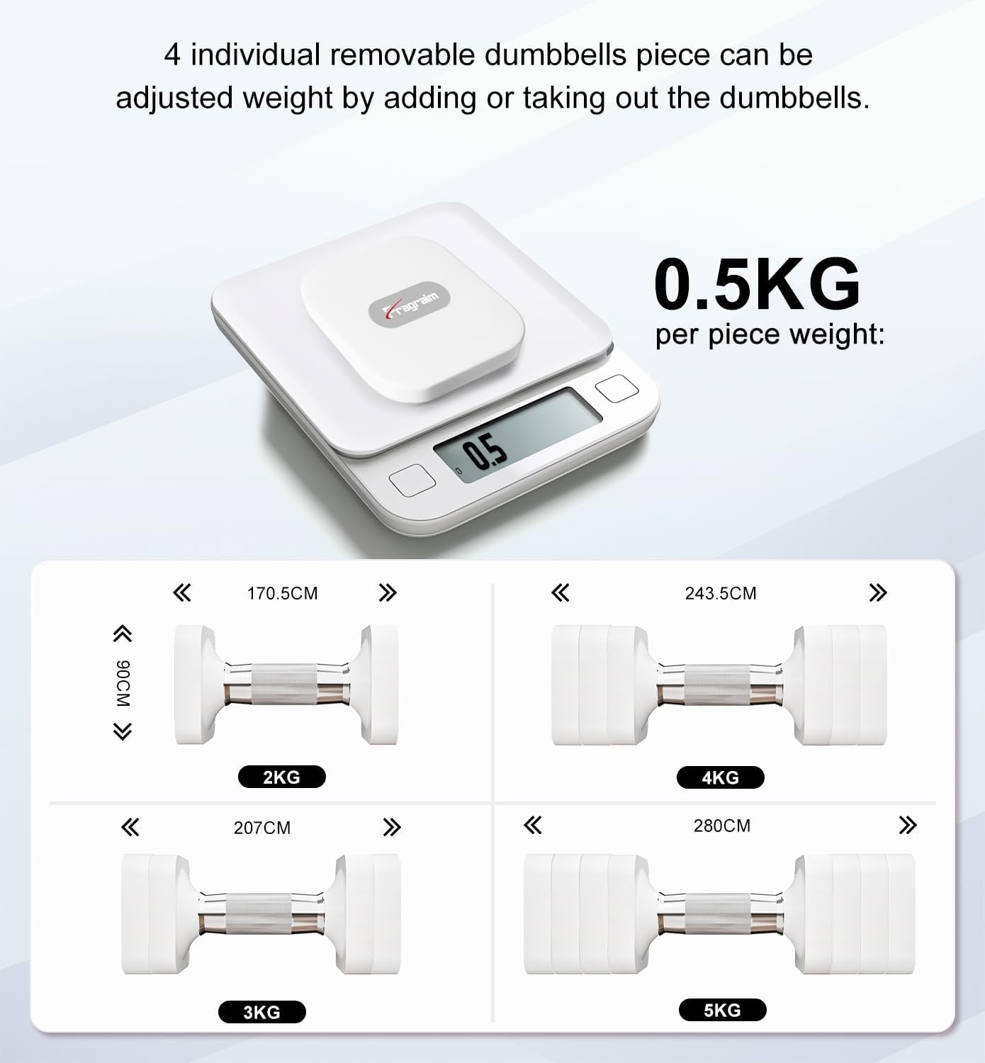 Adjustable 5 KG x 2 Dumbbell Set for Home Gym Strength Training