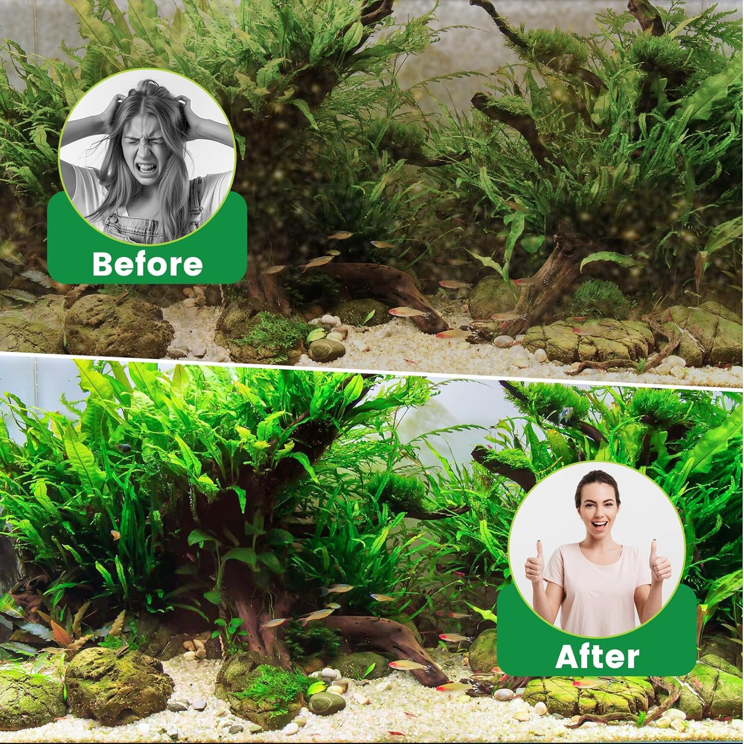 300L/H Internal Aquarium Filter for 15-55L Freshwater & Saltwater Tanks