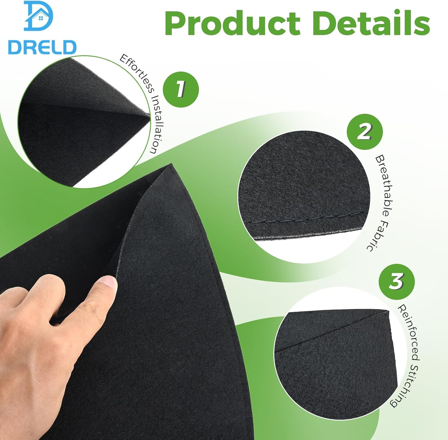 24" Rectangle Hanging Plant Liners - 3 Pack Felt Inserts for Containers