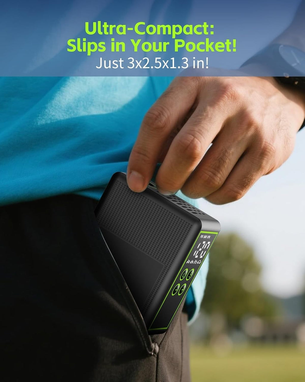 YANTU Mini Portable Air Pump Electric Bike Pump 150PSI Cordless Tyre Inflator