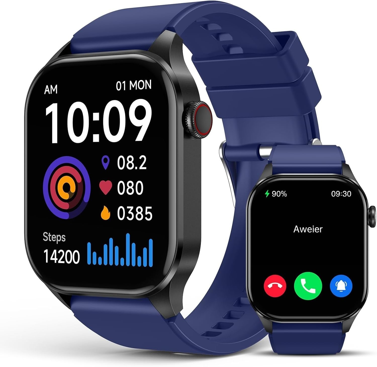 SOUYIE Smartwatch 2.04" AMOLED Fitness Tracker Bluetooth Call Heart Rate