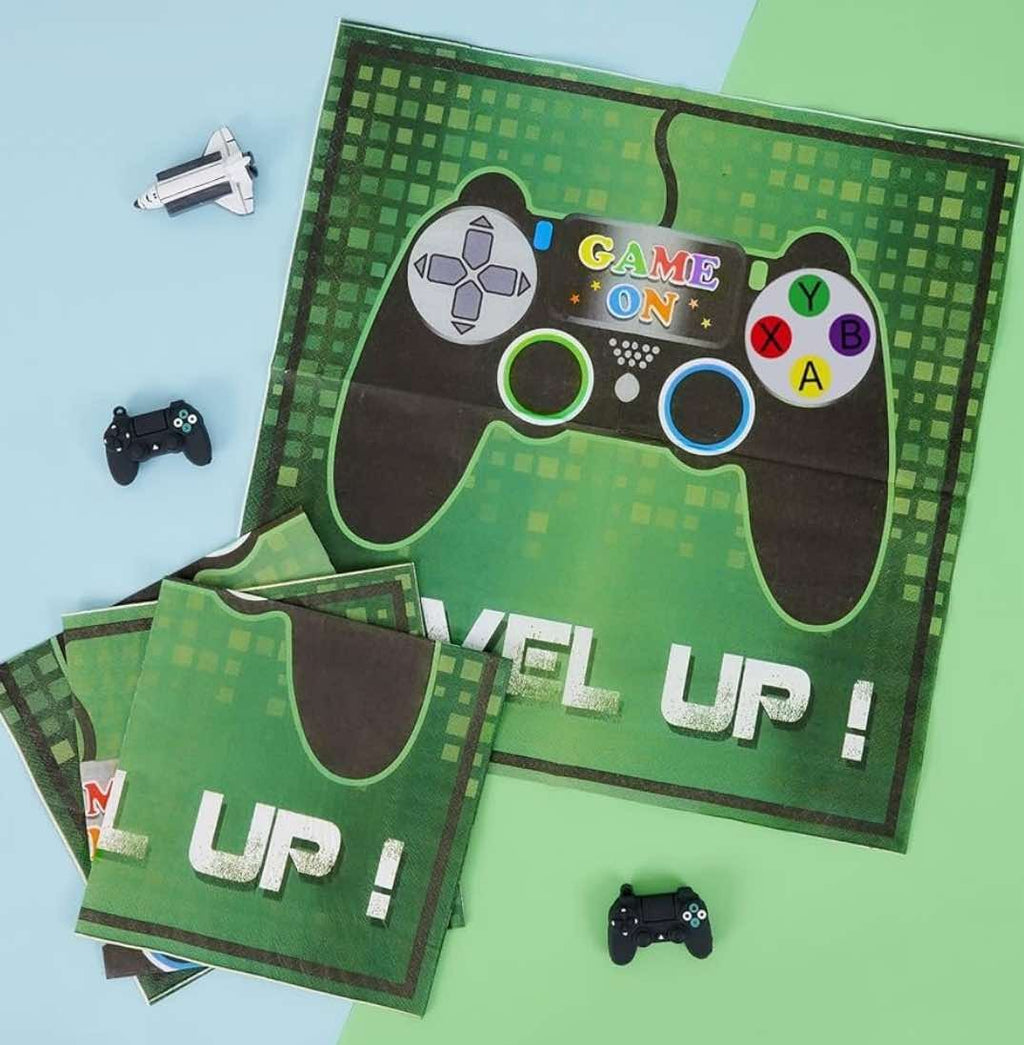 Gaming-Themed Party Tableware Set - 48 PCS for 16 Guests
