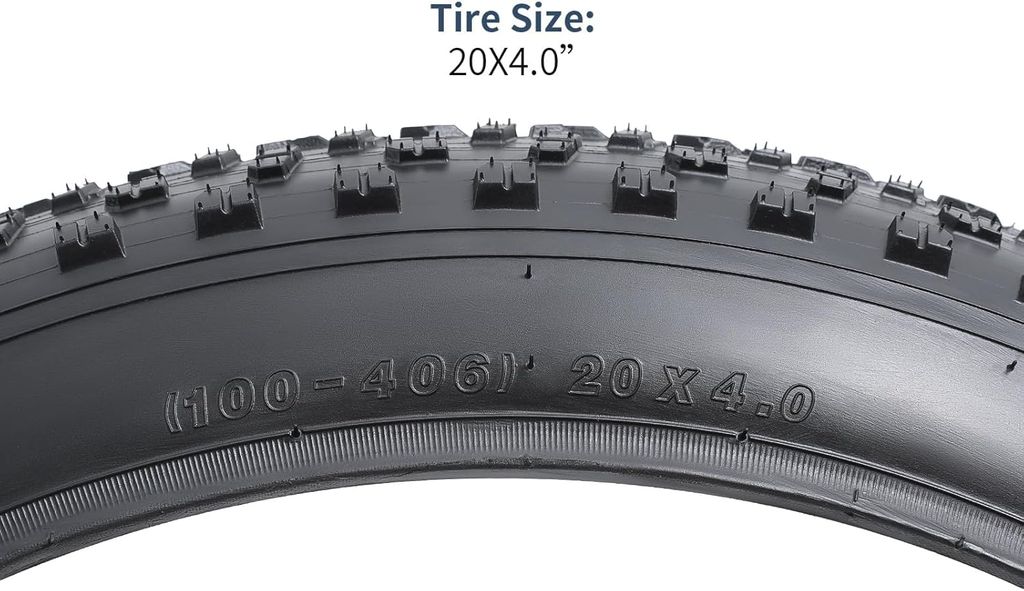 20" Fat Bike Tires 20X4.0/100-406 for Mountain Bicycles - 2 Pack